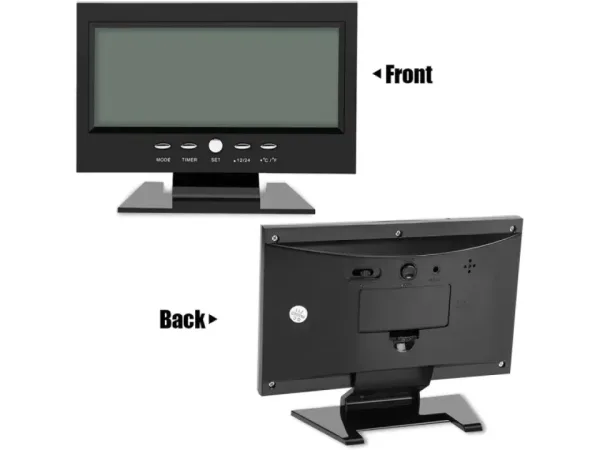 Часовник с голям LCD дисплей DS-8082 - Черен — снимка 2