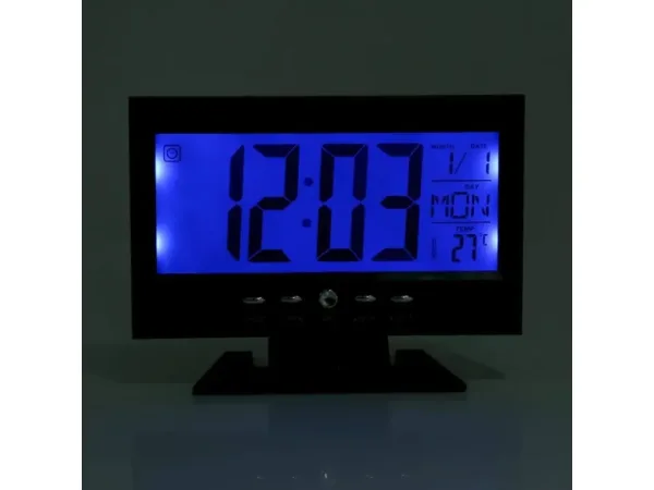 Часовник с голям LCD дисплей DS-8082 - Черен — снимка 3