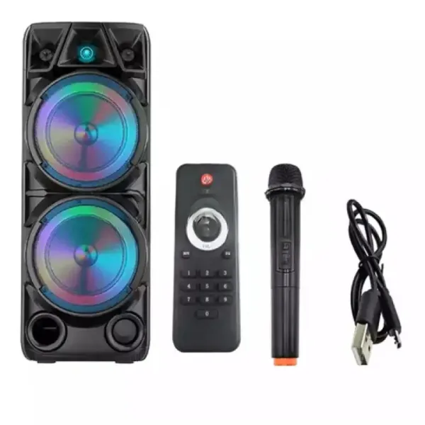 Акумулаторна Bt караоке колонка ZQS-8210 2x8" 4800mAh — снимка 2