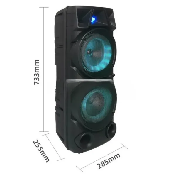 Акумулаторна Bt караоке колонка ZQS-8210 2x8" 4800mAh — снимка 4