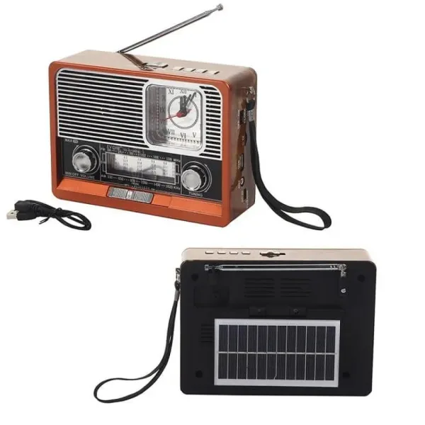 Ретро Радио EVCHE, EC-2113BTS, Bluetooth, Соларен панел, FM, — снимка 2