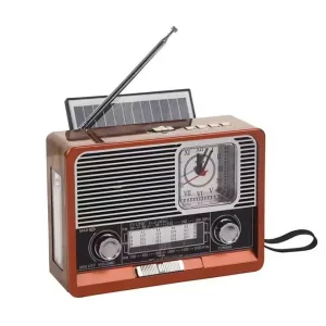Ретро Радио EVCHE, EC-2113BTS, Bluetooth, Соларен панел, FM,