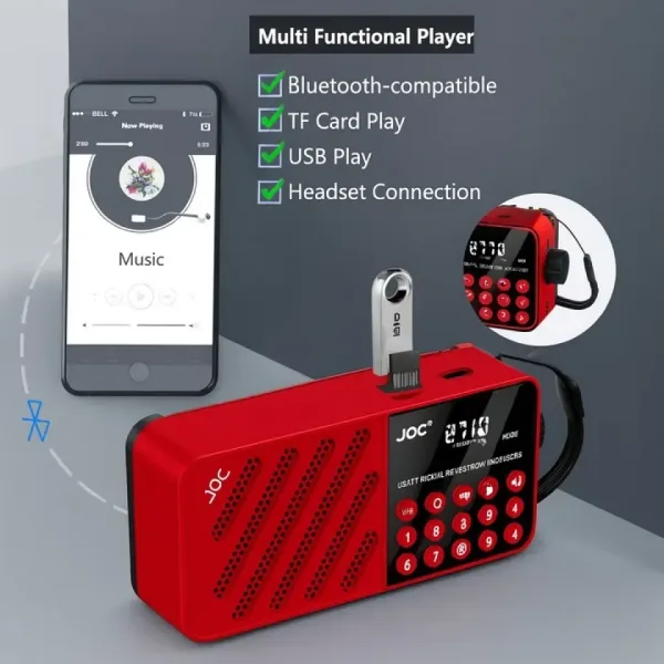 Соларно стерео радио JOC-6138REC-S +Bt Fm/Am ,USB,Tf — снимка 3