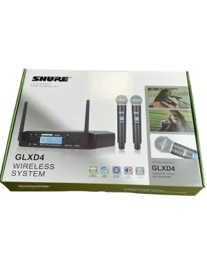 Комплект 2 броя безжични микрофони и UHF приемник с дисплей Shure GLXD4