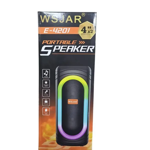 Тонколона 2x4" с LED цветни светлини,WSJAR E4201 — снимка 3