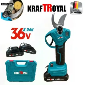 Акумулаторна лозарска ножица с дисплей- безчеткова KRAFT ROYAL/36V, 8Ah /+2 батерии