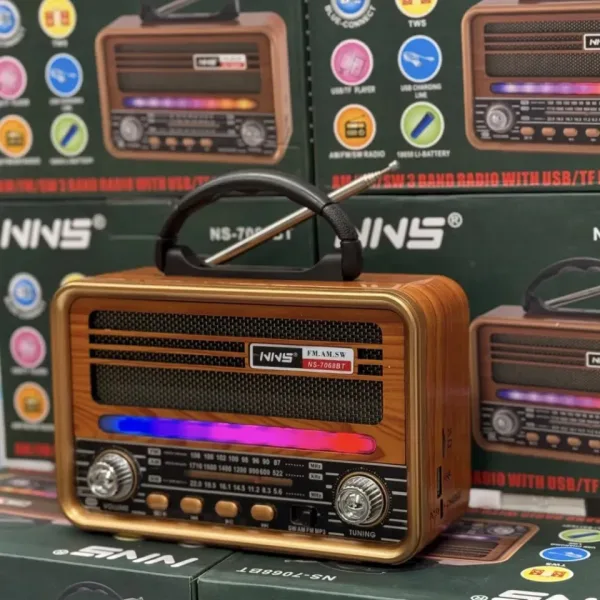 3 Лентово AM/FM/SM ретро радио с BT, USB, TF- NNS 7068 — снимка 3