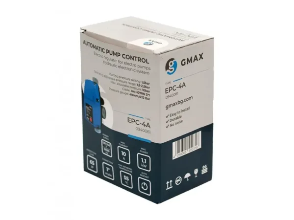 Пресконтрол Gmax EPC-4A, 10 бара, 1", с вграден манометър, за помпи до 1.1 kW — снимка 2