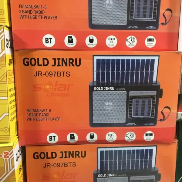 Соларно Радио с фенер,Bluetooth,USB,SD+LED Фенер JR-097 BTS — снимка 4