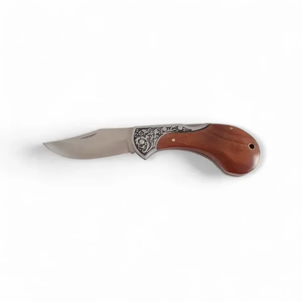 Сгъваем нож гравиран "Woodland Classic" – дървена дръжка — снимка 2