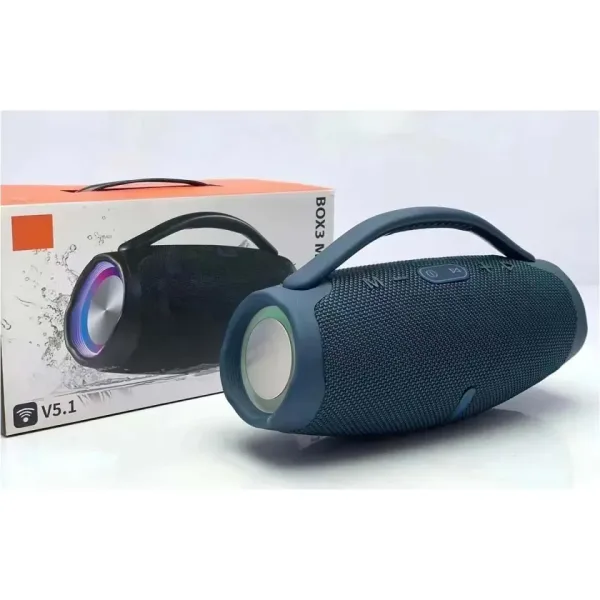 Портативна мощна блутут колона Booms Box 3 Mini RGB — снимка 7