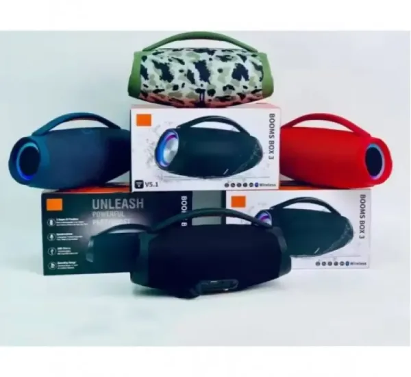 Голяма портативна мощна блутут колона Booms Box 3 RGB — снимка 2