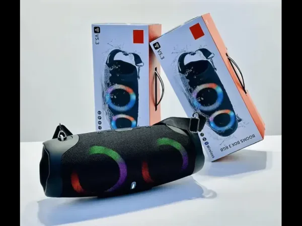 Голяма портативна мощна блутут колона Booms Box 3 RGB — снимка 6