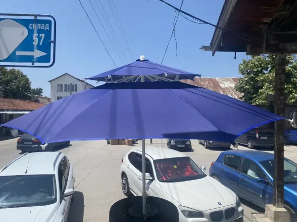 Голям плажен чадър с подвижна клапа/ на две нива / — снимка 3