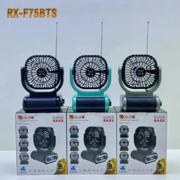 Соларно радио-вентилатор, GOLON RX-F75BTS — снимка 4
