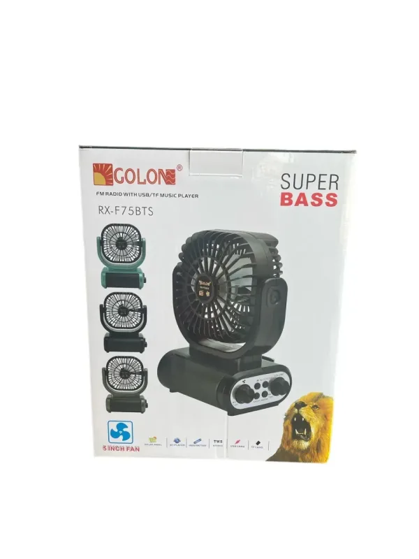 Соларно радио-вентилатор, GOLON RX-F75BTS — снимка 5