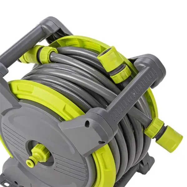 Макара за маркуч с бързо навиване HERLY, к-т 15м+1м 1/2"+ Конектори — снимка 2