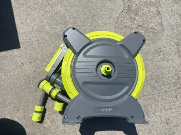 Макара за маркуч с бързо навиване HERLY, к-т 15м+1м 1/2"+ Конектори — снимка 4