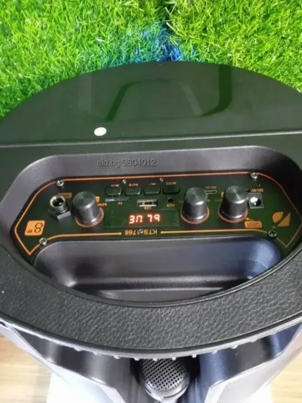 Караоке тонколона с Bluetooth KTS-1766 8’’ и микрофон — снимка 4