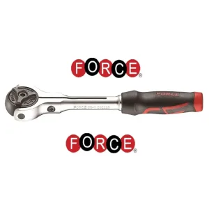 Тресчотка 1/4"с кована въртяща глава 72 зъба, FORCE