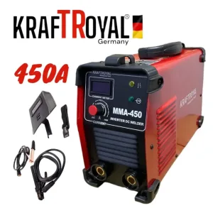 Инверторен Електрожен KRAFTROYAL. 450A с LCD дисплей. MMA , IGBT. Anti stick.