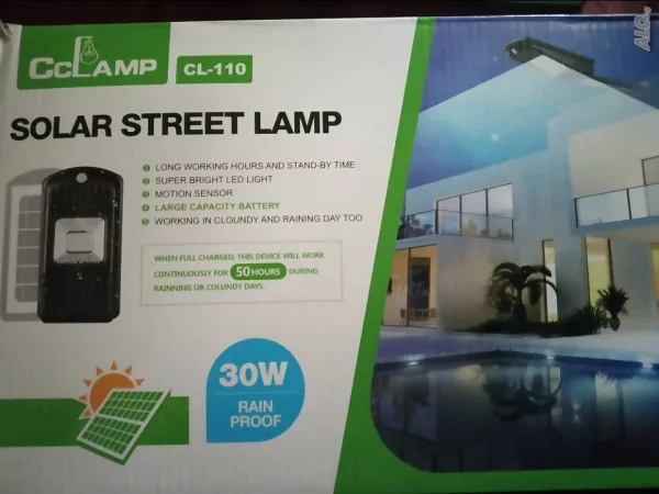 Соларна лампа 30W с pir датчик за движение — снимка 3