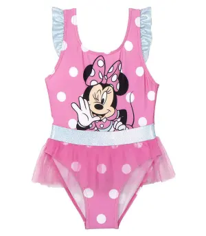 Детски цял бански minnie на точки с тюл 3-7 год. - 4 год.