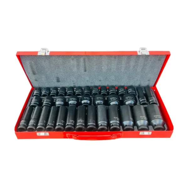 Комплект Ударни Вложки 1/2″ KraftRoyal 35 Части – стандартни + дълбоки вложки от 8 до 32 мм. — снимка 4