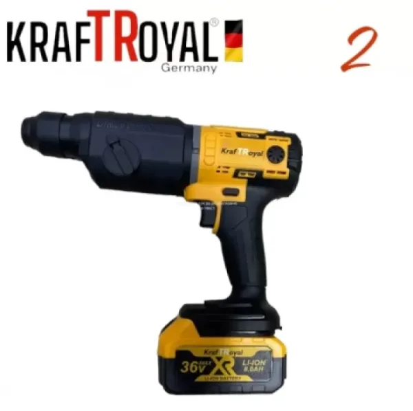 5в1 универсален комплект KraftRoyal с 5 приставки: винтоверт, гайковерт-импакт, перфоратор,водоструй — снимка 3