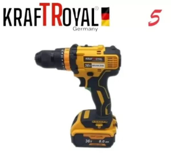 5в1 универсален комплект KraftRoyal с 5 приставки: винтоверт, гайковерт-импакт, перфоратор,водоструй — снимка 4