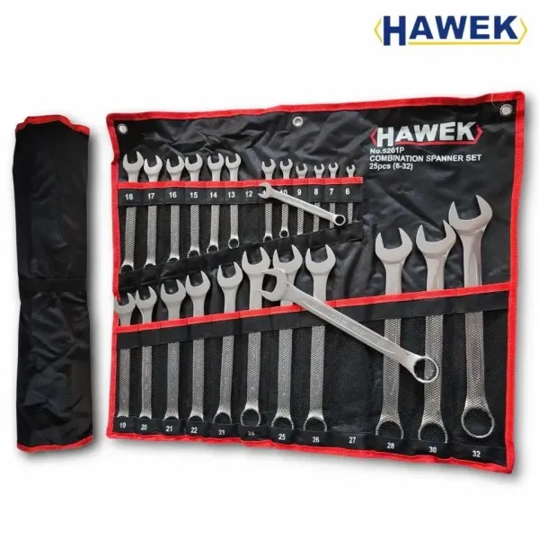 Комплект звездогаечни ключове професионални 6-32 25 части HAWEK — снимка 4