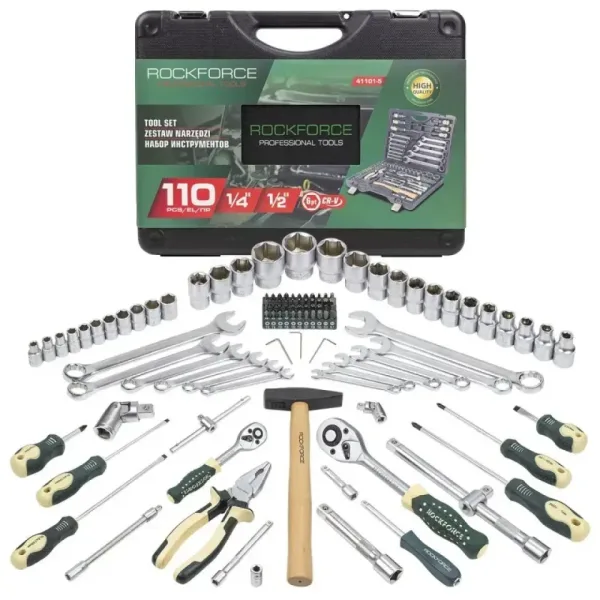 Комплект гедоре 1/2″& 1/4″ , 110 части ROCKFORCE — снимка 3