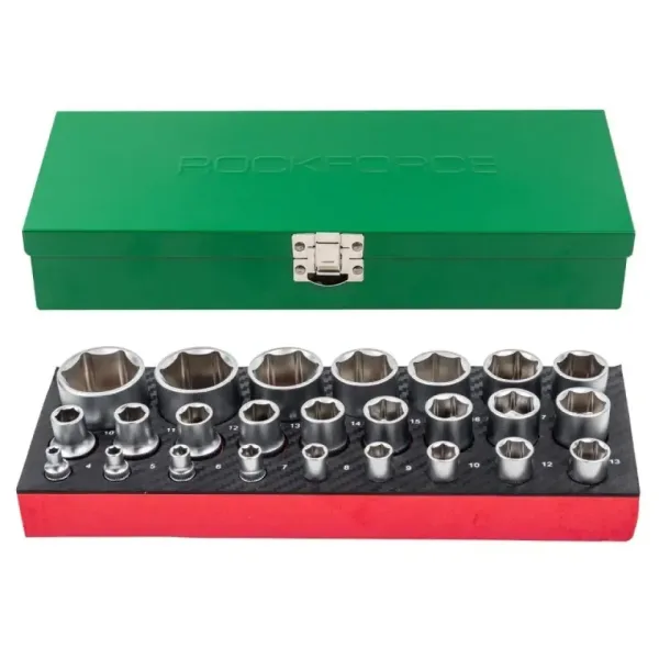 Комплект вложки 25 части 1/4″&1/2″ (4-32mm) ROCKFORCE — снимка 3