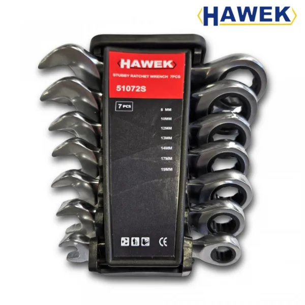 Комплект къси тресчотъчни ключове 8-19 мм HAWEK HW-51072S — снимка 2