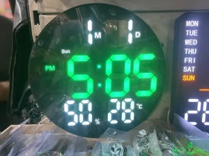 LED стенен часовник DS-3813L с време, седмица, температура, влажност+дистанционно