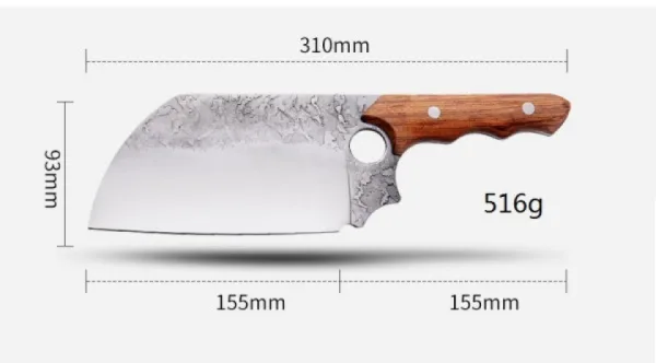 Месарски сатър CUTLER - 516 GR, 155x310/калъф — снимка 2