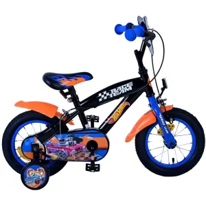 Детски велосипед с помощни колела, Hot Wheels,12 инча