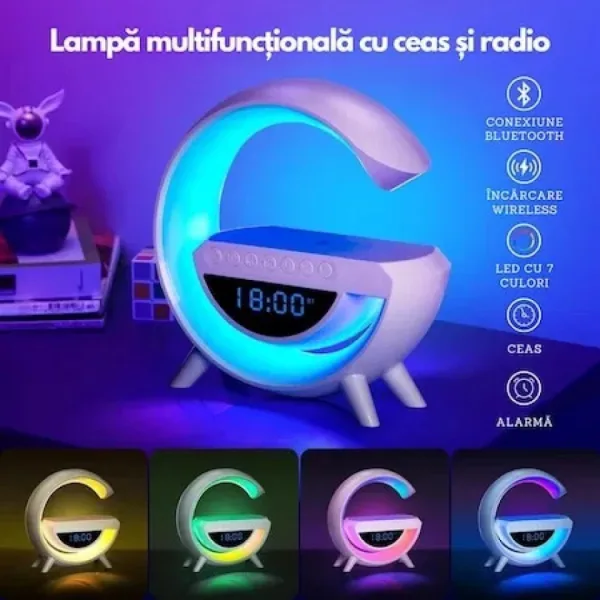 LED интелигентна лампа с безжично зарядно устройство 15 W, Bluetooth — снимка 3