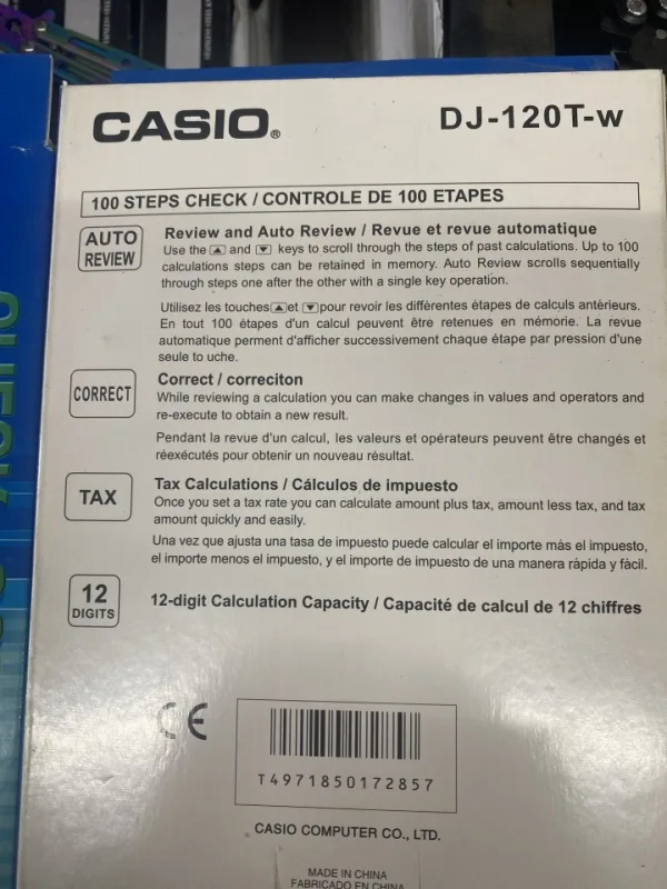 Калкулатор DJ 120 CASIO — снимка 2