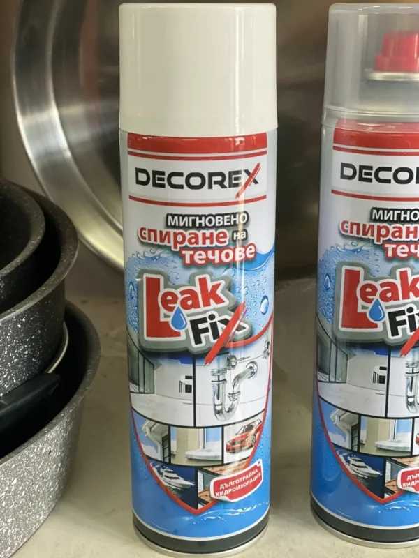 Спрей за хидроизолация LEAK FIX DECOREX 396гр. — снимка 2