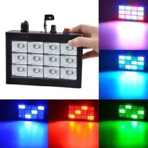 Цветна RGB Блиц LED room Strobe 12, стробоскоп диско лампа