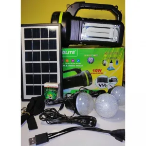 Соларна Система GD Light GD-2000A, Bt Fm, Фенер, Power Bank, 3 LED лампи
