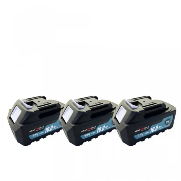 Комплект Немски Акумулаторни Безчеткови Машини 4в1 KrafTWorld 38V 10Ah Ъглошлайф,Гайковерт,Винтоверт и Перфоратор — снимка 3