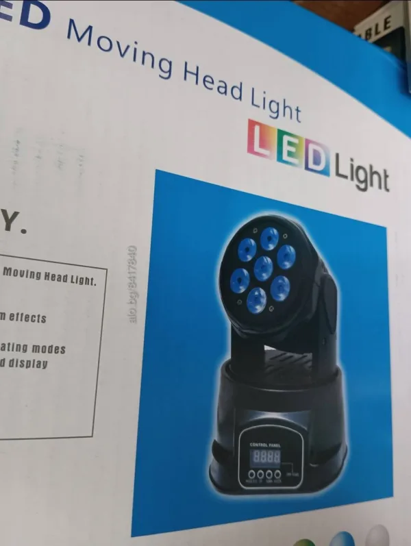 Диско прожектор 7 led mini moving head лед с въртяща се глава — снимка 2