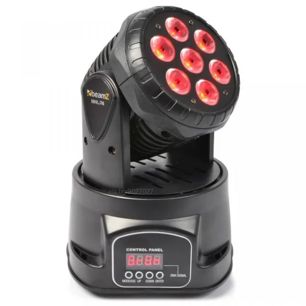 Диско прожектор 7 led mini moving head лед с въртяща се глава — снимка 3