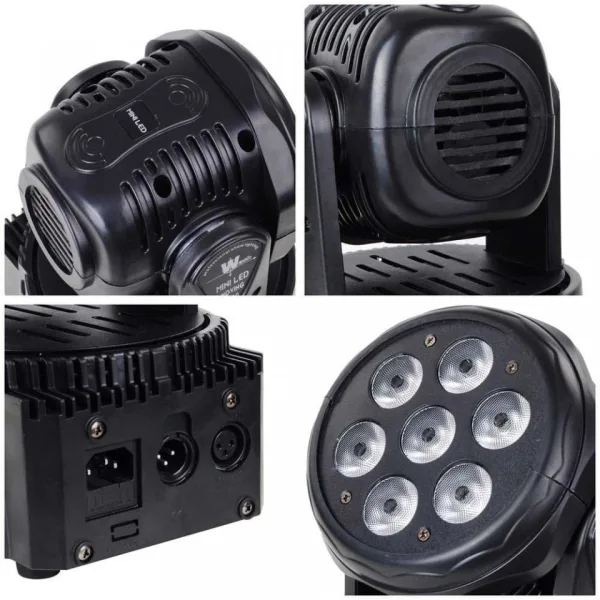 Диско прожектор 7 led mini moving head лед с въртяща се глава — снимка 4