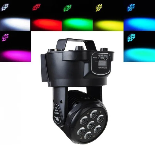 Диско прожектор 7 led mini moving head лед с въртяща се глава — снимка 6