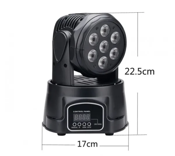 Диско прожектор 7 led mini moving head лед с въртяща се глава — снимка 7