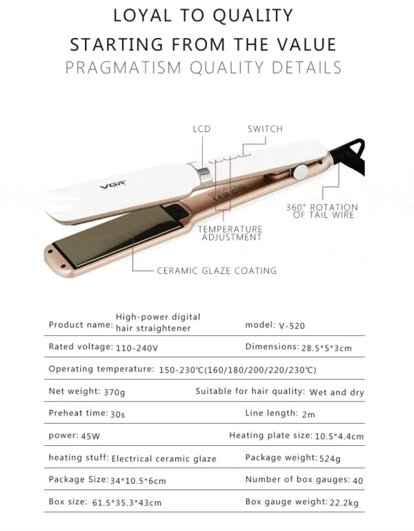 Преса за коса VGR V-520 — снимка 5