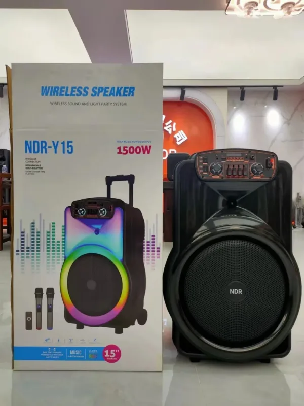 МОЩНА F15 Караоке Тонколона 15 1500W +2 Микрофона ndr-y15 — снимка 4
